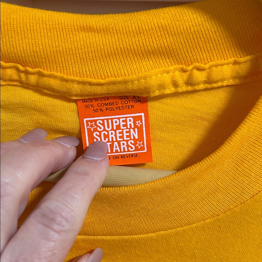 Women's Yellow Graphic Swim Coverup Tee Vintage HTF  preppy - Picture 2 of 4